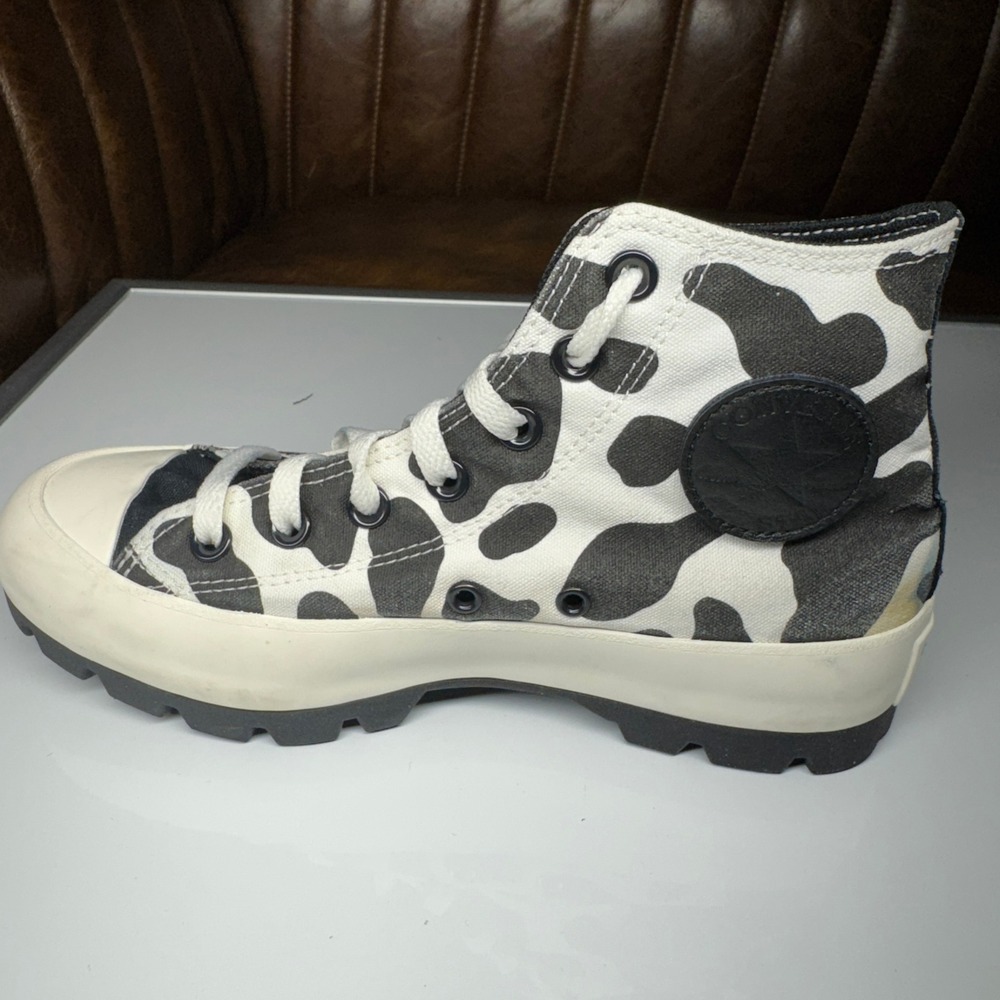 Converse All Star Chuck Taylor Lugged High Top‎ Cow Print Sneakers Womens Size 8 - Picture 13 of 16